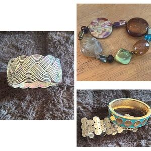 4 Elegant Gold and Silver Braided Bracelets - SET OF 4 Bracelets!!!